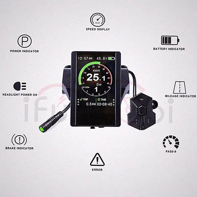 24V/36V/48V/52V LCD Screen TFT850C Colorful Display For Bafang Mid-Drive Motor
