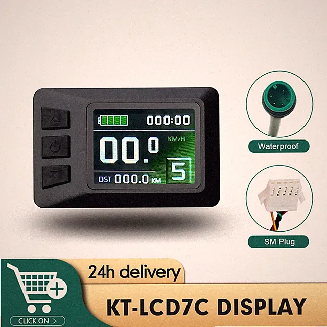 24V/36V/48V Electric Bicycle KT-LCD7C Display Intelligent Control Panel