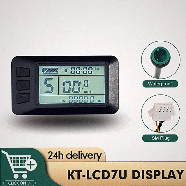 24V 36V 48V Electric Bike KT-LCD7U Display with 5-pin Waterproof SM Plug