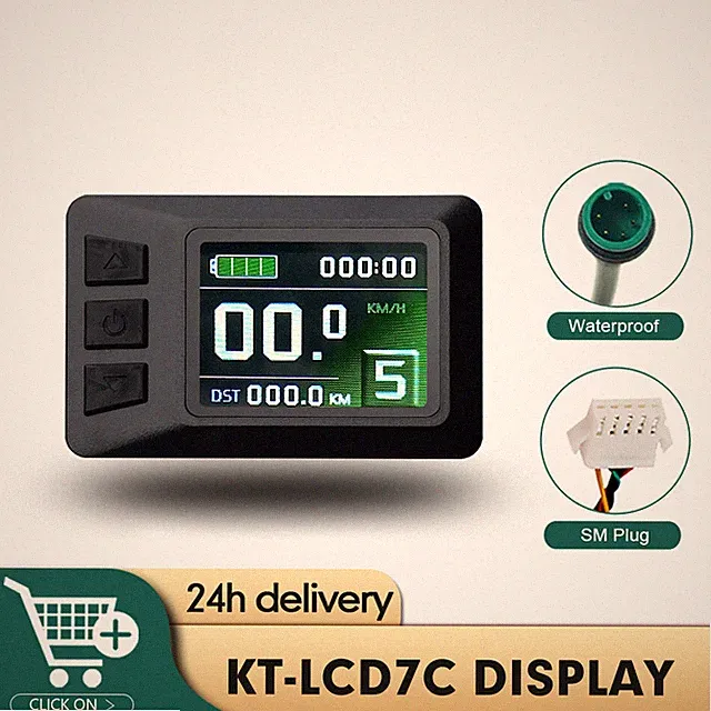 24V/36V/48V KT LCD7C Display SM/Waterproof Plug for Electric Bike Conversion Kit