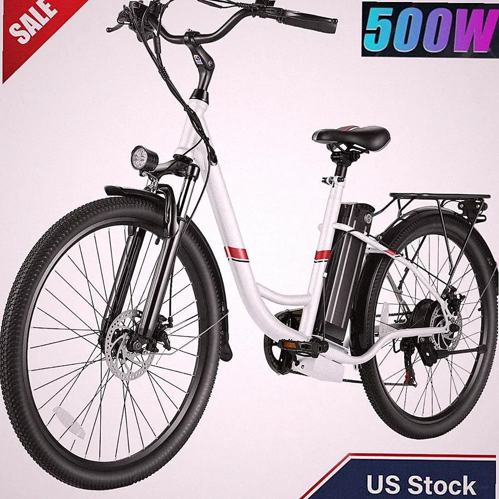 26" Electric Mountain Bike 48V Battery City eBike 500W Motor E Bicycle Shimano、