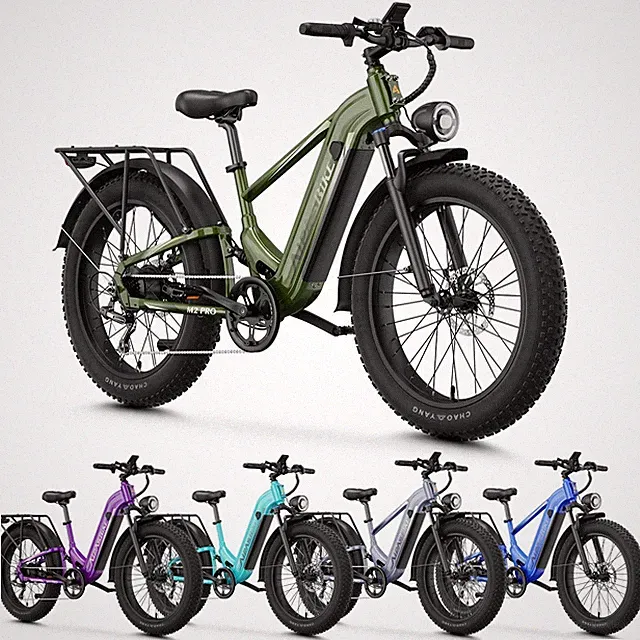 26in Fat Tire Electric Bike 1800W Peak Motor 48V 36MPH for Adults Off-Road Ebike