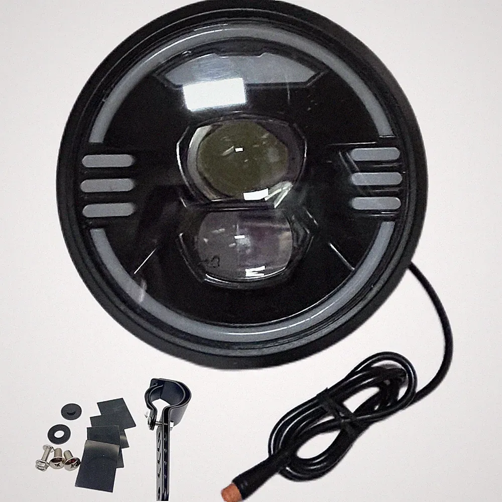 3 Pin Male Plug Fat tire Eike LED Headlight with Horn for 48V 60V 52V Snow Bike
