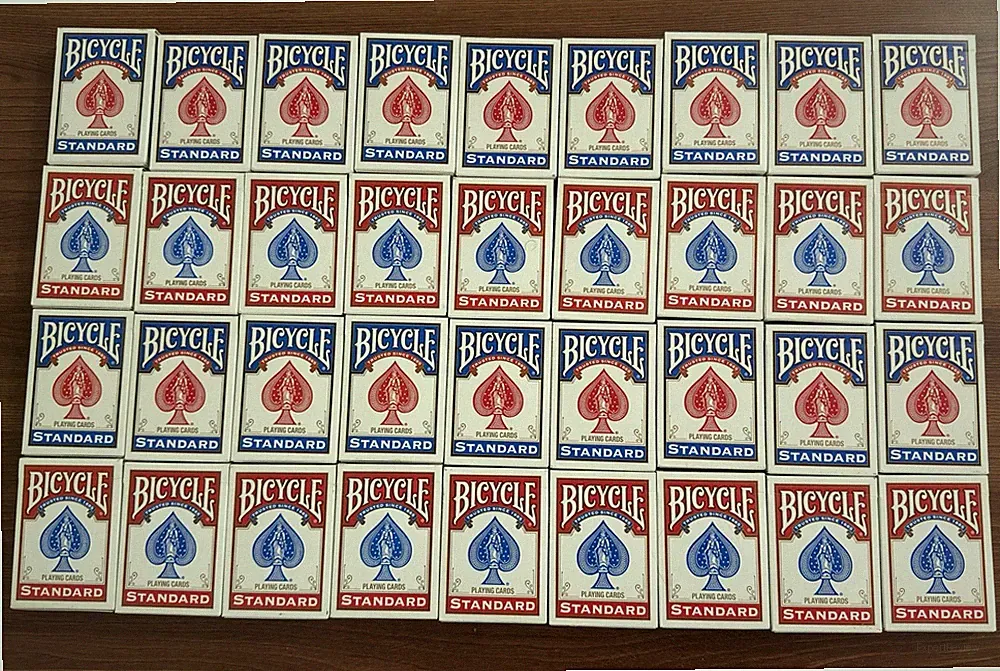 36 Decks - Bicycle Playing Cards Blue & Red, VERY Lightly Used. Great Condition!