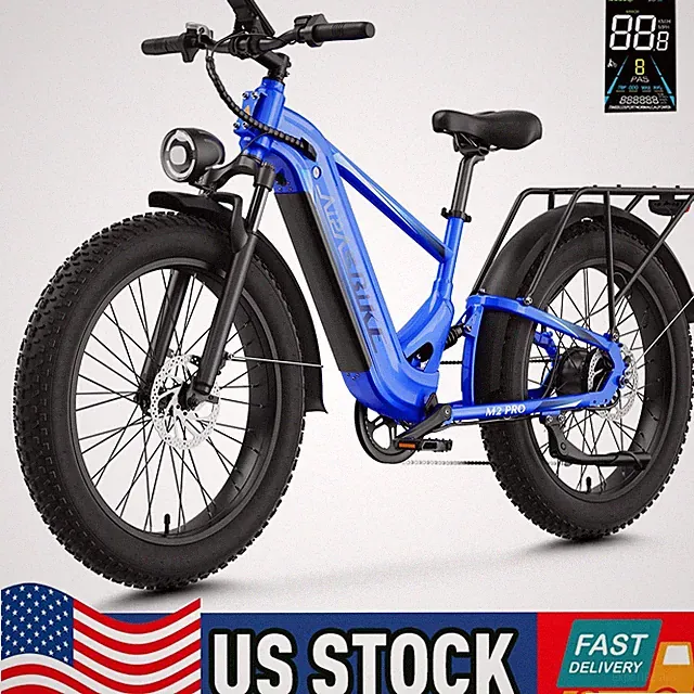 36MPH Aipas 26" Fat Tire Electric Bike 1800W 48V 17.5Ah Mountain Adult