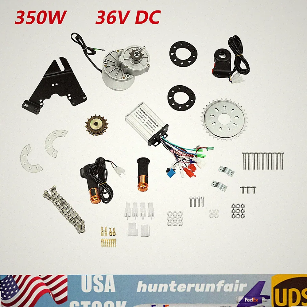 36V 350W Electric Bicycle Conversion Installation Kit Brushless Motor 3 Gears