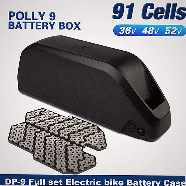 36V/48V/52V 91Cell 18650 Battery Down Tube E-Bike Battery Case with Switch DP-9