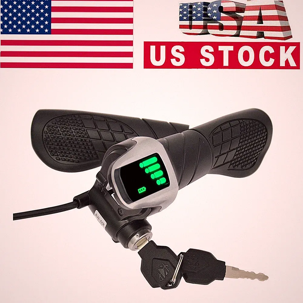 36V/48V E-Bike/Scooter Split Throttle Handle with Power Display & Key Lock US