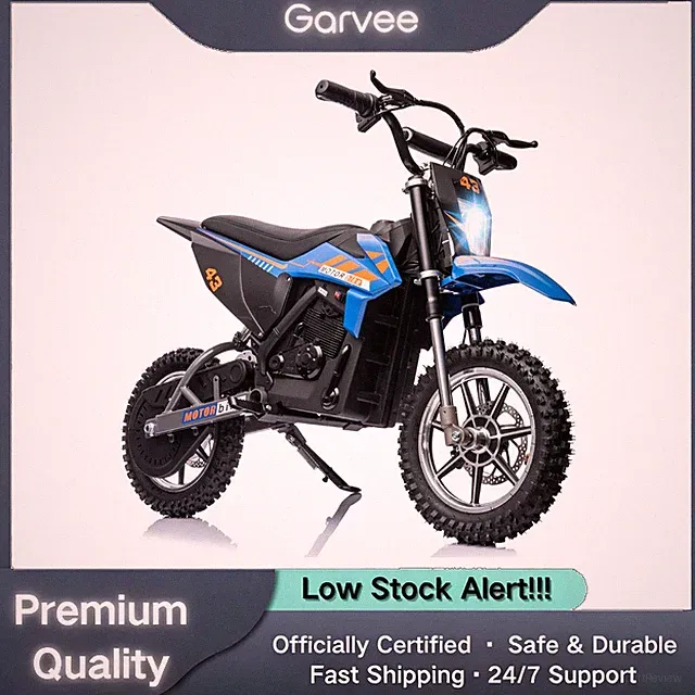 36V 500W Electric Dirt Bike Kids 15.5MPH LED Leather Disc Air Tires