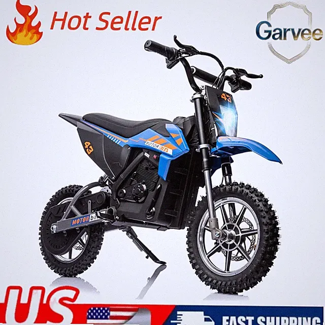 36V 500W Kids Electric Dirt Bike 15.5MPH LED Leather Disc Air Tires