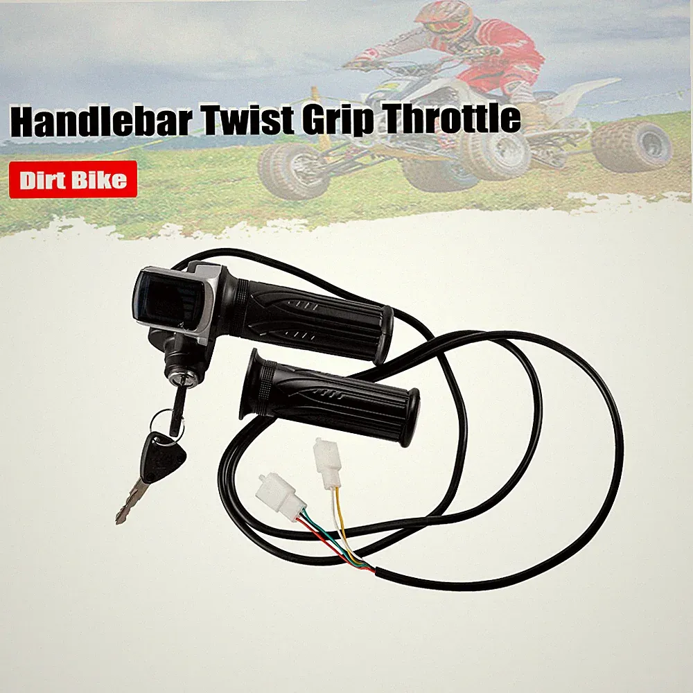 36V Scooter Bicycle E-bike Handlebar Twist Grip Throttle w/ Electric Key Lock