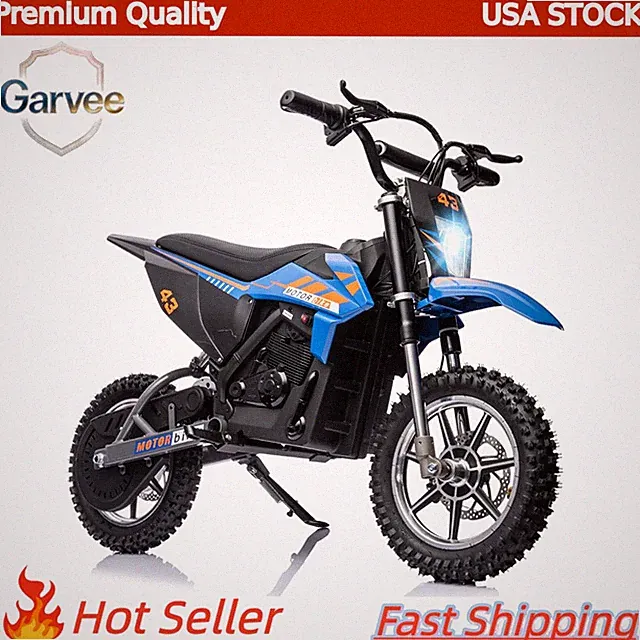 500W 36V Electric Dirt Bike Kids 15.5MPH LED Leather Disc Air Tires