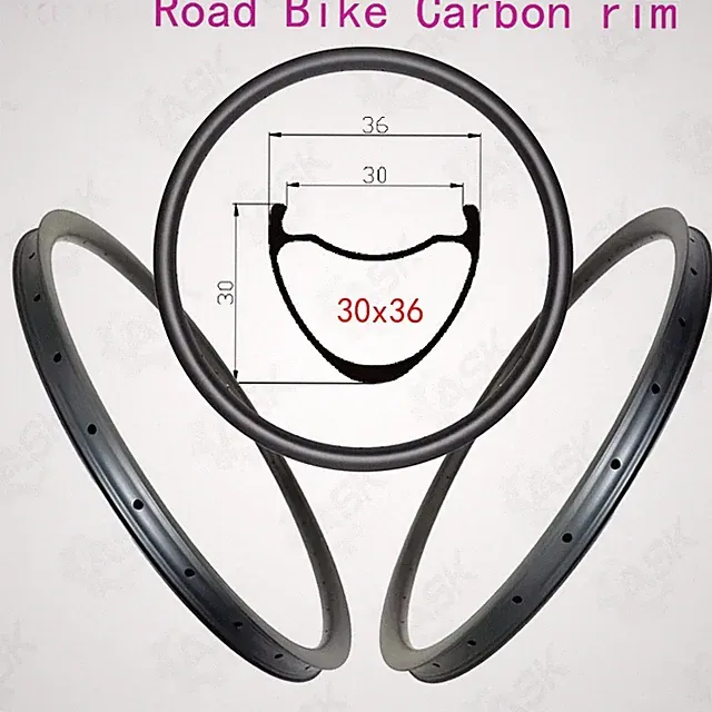 700C 36mm Width Gravel Road Bicycle Carbon Rim Hook Disc V-brake Tubeless Ring