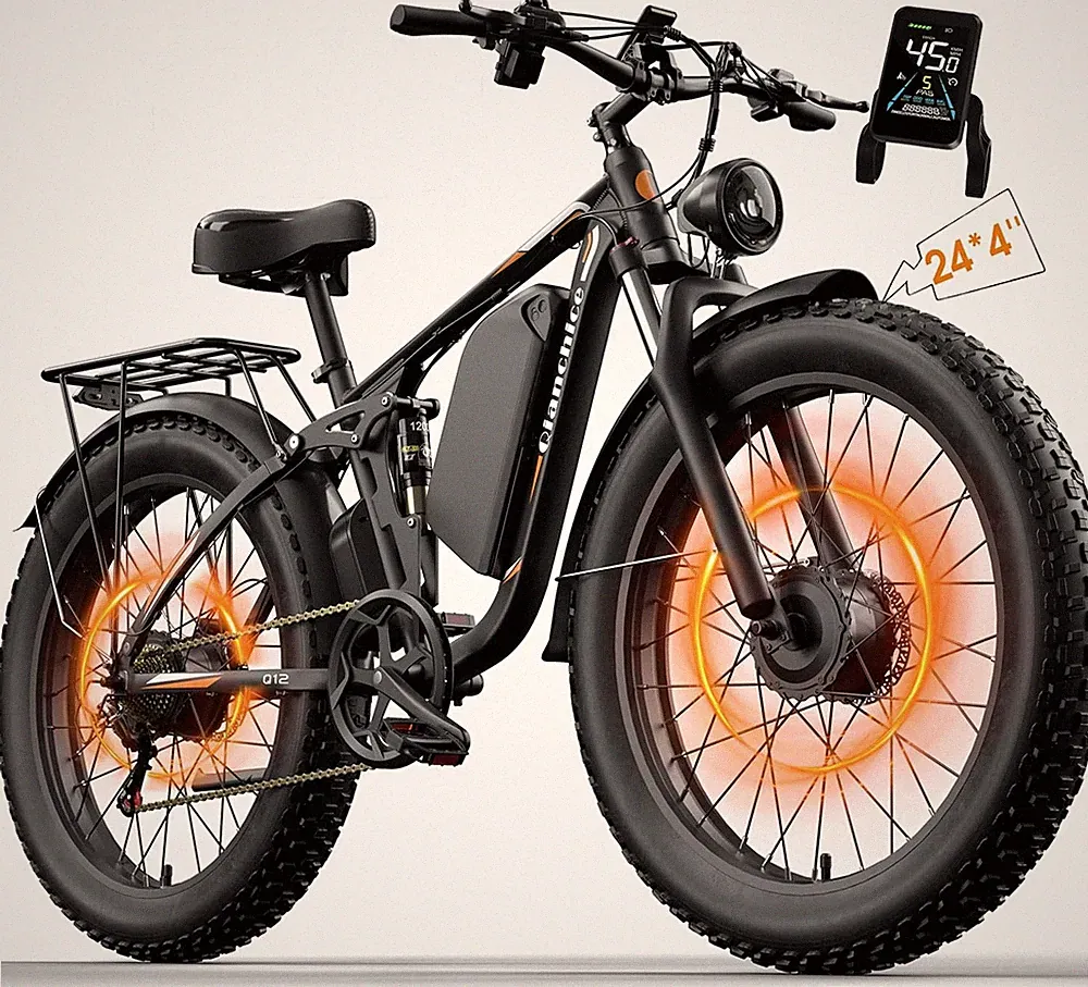 9000W 52V36AH Dual Motor Electric Bike 24���� Tire Electric Bicycle for Adults