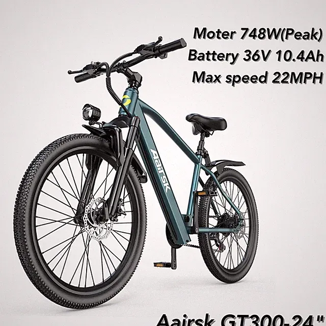 Aairsk GT300 24" 36V 748W Mountain Bike for Adults/Teens Off-Road Adventure