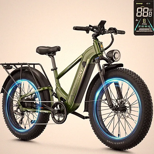 Aipas M2 PRO Electric Bike 1800W 48V 17.5Ah 26" Fat Tire Mountain E-Bike Adults