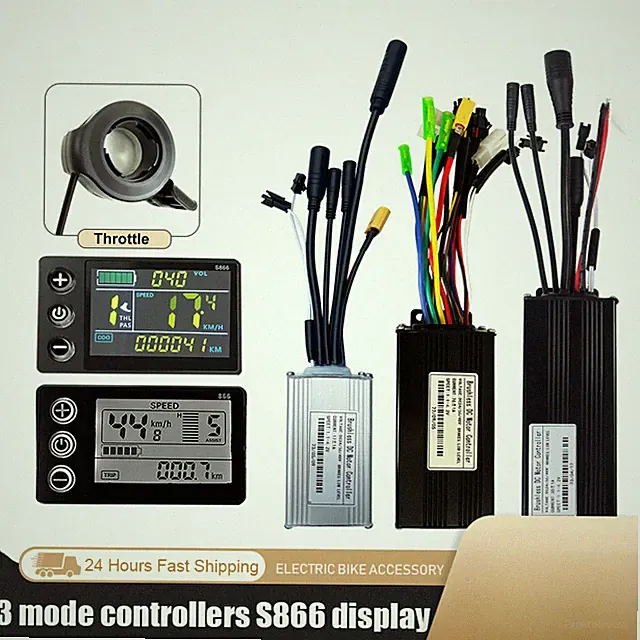 E-bike Three-Mode Controller 17A 26A 30A 36V 48V with Display 350W-1000W Motor