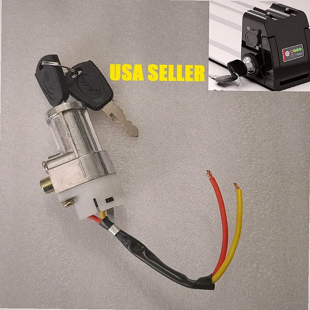Electric bike lock 24v 36v 48v 60v silver fish lithium battery power lock in USA