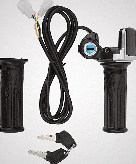 Electric Bike Throttle, 48V Half-Twist Throttle Grip Lock Key Set LED Display