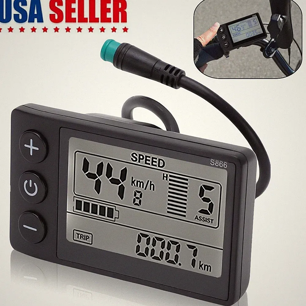 For E-bike Lcd Display 24V/36V/48V Mini E-Bicycle Electric Bike Speed Meter 2024