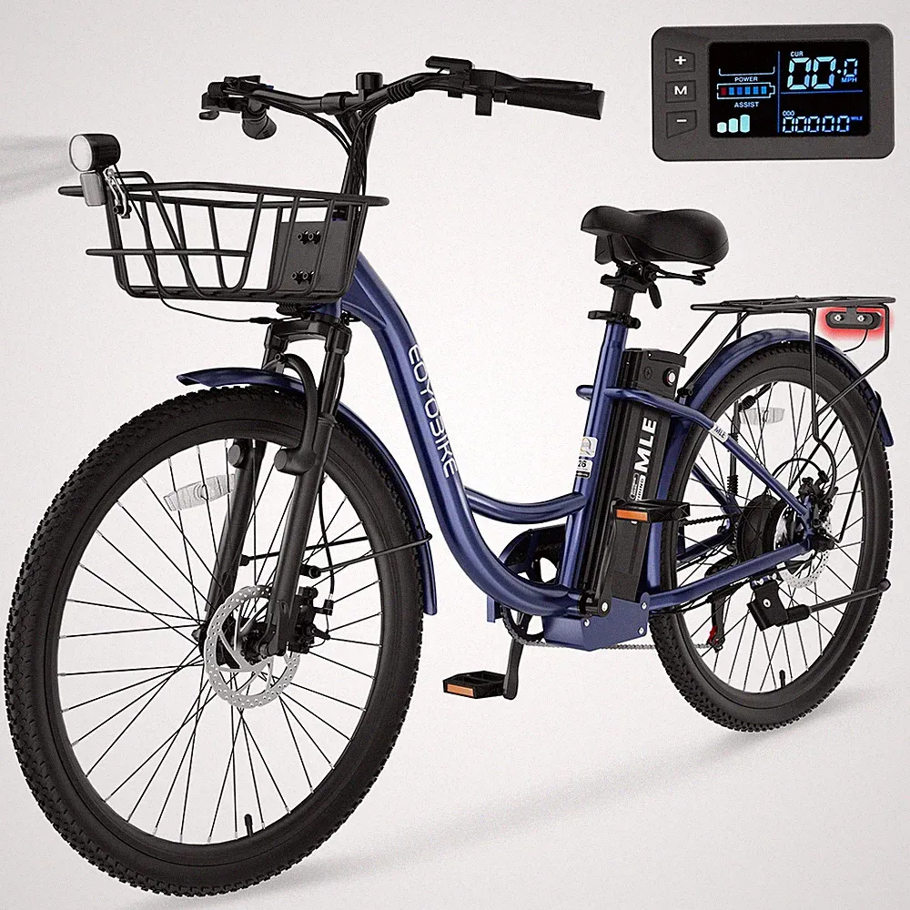 MOONCOOL 26" Electric Bike for Adults, 700W Peak Power City Cruiser Ebike 36V