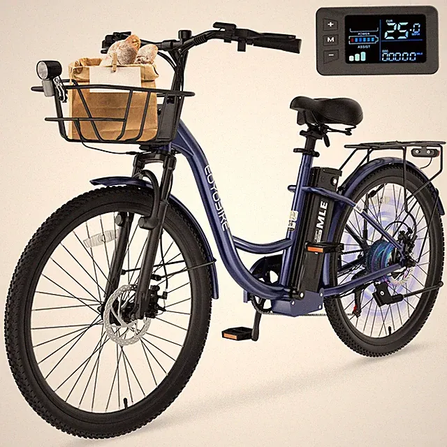 NAIZEA Electric Bike for Adults 26" 700W Peak Step Through Electric Cruiser Bike