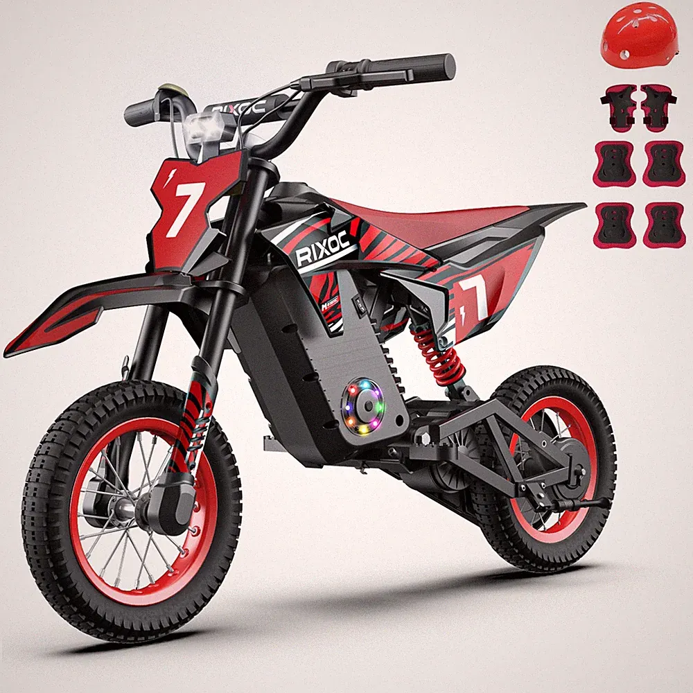 RIXOC DK12 Electric Dirt Bike 36V 5.2Ah 700W 15.5MPH Max 14Miles for Kids 3-8