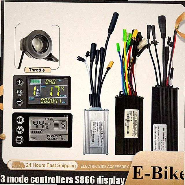 Three-Mode E-bike Controller 17A 26A 30A 36V/48V with S866 LCD Display Motor