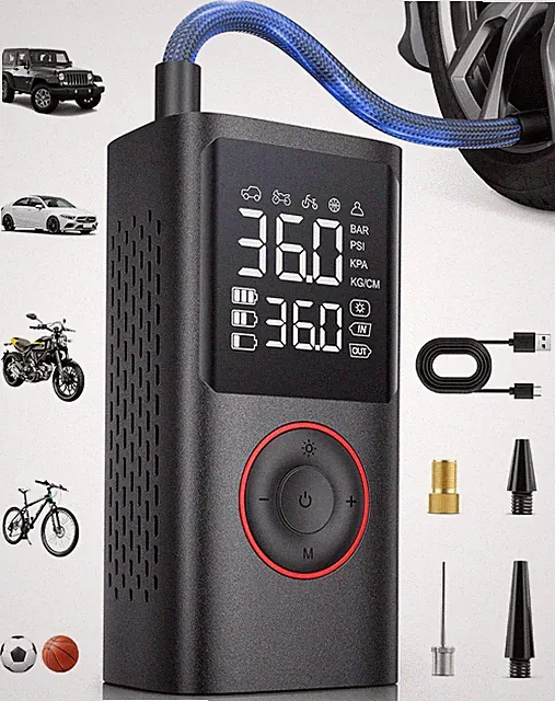 Tire Inflator Portable Air Compressor, 150 PSI Cordless Bike Pump, Air Pump for